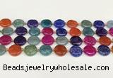 CAA4490 15.5 inches 16mm flat round dragon veins agate beads