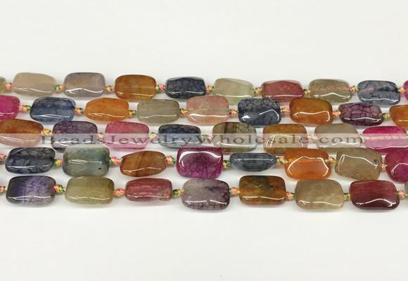 CAA4502 15.5 inches 10*14mm rectangle dragon veins agate beads