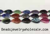 CAA4517 15.5 inches 18*25mm flat teardrop dragon veins agate beads