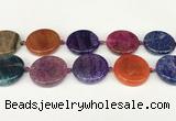 CAA4529 15.5 inches 30mm flat round dragon veins agate beads