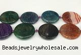 CAA4530 15.5 inches 35mm flat round dragon veins agate beads