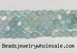 CAA4584 15.5 inches 10mm flat round banded agate beads wholesale