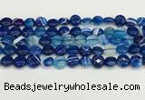 CAA4585 15.5 inches 10mm flat round banded agate beads wholesale