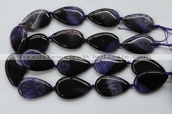 CAA459 15.5 inches 24*40mm flat teardrop agate druzy geode beads