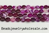 CAA4590 15.5 inches 12mm flat round banded agate beads wholesale