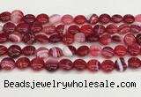 CAA4591 15.5 inches 12mm flat round banded agate beads wholesale