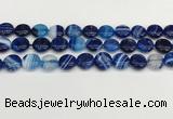 CAA4593 15.5 inches 12mm flat round banded agate beads wholesale