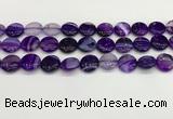 CAA4597 15.5 inches 14mm flat round banded agate beads wholesale