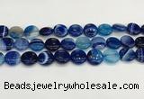 CAA4601 15.5 inches 14mm flat round banded agate beads wholesale