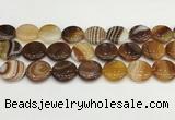 CAA4620 15.5 inches 20mm flat round banded agate beads wholesale