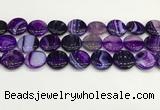 CAA4621 15.5 inches 20mm flat round banded agate beads wholesale