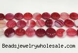 CAA4623 15.5 inches 20mm flat round banded agate beads wholesale