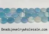 CAA4624 15.5 inches 20mm flat round banded agate beads wholesale