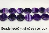 CAA4629 15.5 inches 25mm flat round banded agate beads wholesale