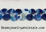 CAA4633 15.5 inches 25mm flat round banded agate beads wholesale