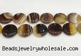 CAA4636 15.5 inches 30mm flat round banded agate beads wholesale