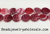 CAA4639 15.5 inches 30mm flat round banded agate beads wholesale