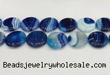 CAA4641 15.5 inches 30mm flat round banded agate beads wholesale