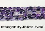 CAA4646 15.5 inches 10*14mm oval banded agate beads wholesale