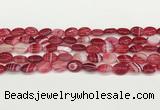 CAA4648 15.5 inches 10*14mm oval banded agate beads wholesale