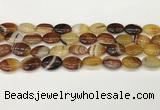 CAA4653 15.5 inches 12*16mm oval banded agate beads wholesale