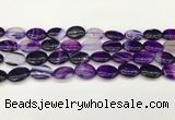 CAA4654 15.5 inches 12*16mm oval banded agate beads wholesale