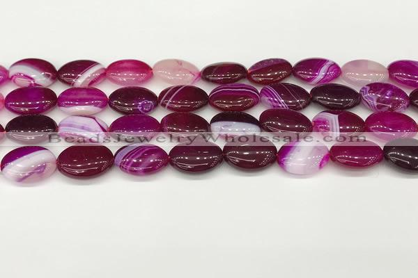 CAA4655 15.5 inches 12*16mm oval banded agate beads wholesale