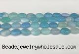 CAA4657 15.5 inches 12*16mm oval banded agate beads wholesale