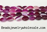 CAA4663 15.5 inches 13*18mm oval banded agate beads wholesale