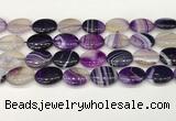 CAA4670 15.5 inches 15*20mm oval banded agate beads wholesale