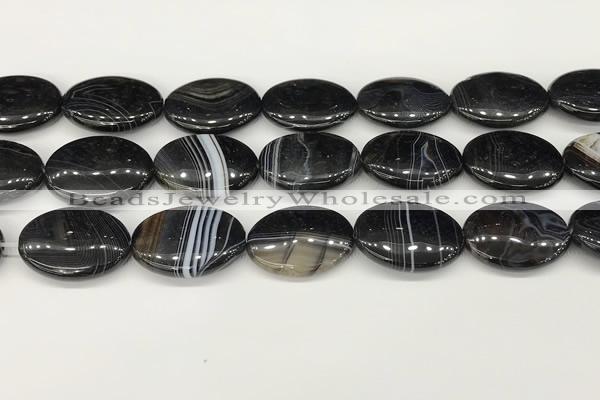 CAA4683 15.5 inches 18*25mm oval banded agate beads wholesale