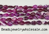 CAA4688 15.5 inches 10*14mm flat teardrop banded agate beads wholesale