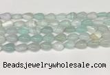 CAA4690 15.5 inches 10*14mm flat teardrop banded agate beads wholesale