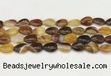 CAA4694 15.5 inches 12*16mm flat teardrop banded agate beads wholesale