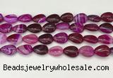 CAA4696 15.5 inches 12*16mm flat teardrop banded agate beads wholesale