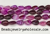 CAA4704 15.5 inches 13*18mm flat teardrop banded agate beads wholesale