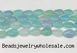 CAA4706 15.5 inches 13*18mm flat teardrop banded agate beads wholesale