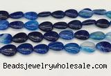 CAA4707 15.5 inches 13*18mm flat teardrop banded agate beads wholesale