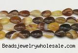 CAA4710 15.5 inches 15*20mm flat teardrop banded agate beads wholesale