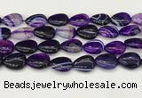 CAA4711 15.5 inches 15*20mm flat teardrop banded agate beads wholesale