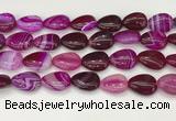 CAA4712 15.5 inches 15*20mm flat teardrop banded agate beads wholesale