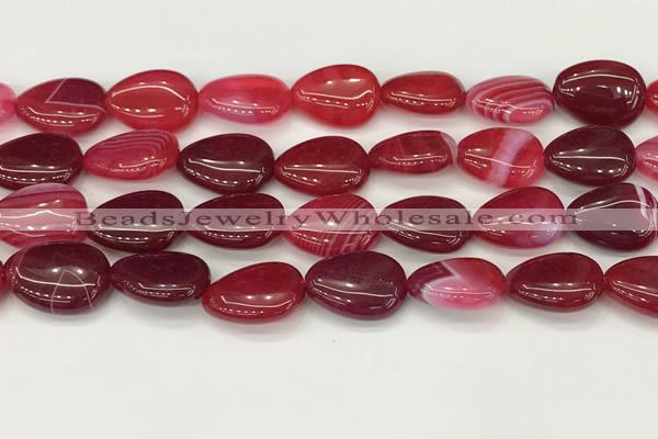 CAA4713 15.5 inches 15*20mm flat teardrop banded agate beads wholesale