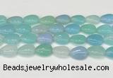 CAA4714 15.5 inches 15*20mm flat teardrop banded agate beads wholesale