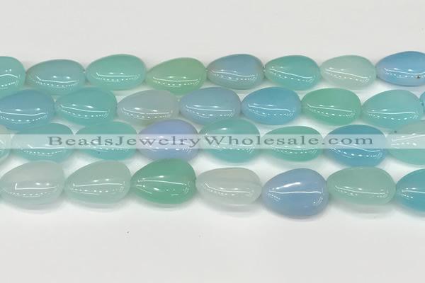 CAA4714 15.5 inches 15*20mm flat teardrop banded agate beads wholesale