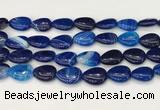 CAA4715 15.5 inches 15*20mm flat teardrop banded agate beads wholesale