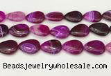 CAA4720 15.5 inches 18*25mm flat teardrop banded agate beads wholesale