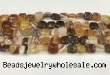 CAA4726 15.5 inches 10*10mm square banded agate beads wholesale