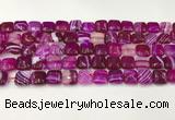 CAA4728 15.5 inches 10*10mm square banded agate beads wholesale