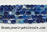 CAA4731 15.5 inches 10*10mm square banded agate beads wholesale