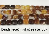 CAA4734 15.5 inches 12*12mm square banded agate beads wholesale